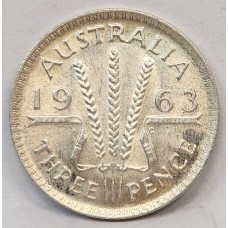 AUSTRALIA 1963 . THREEPENCE . EXCELLENT COIN